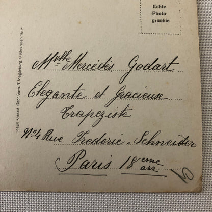 Circus Performer Acrobats Trapeze RPPC Real Photo Postcard Mercedes Godart