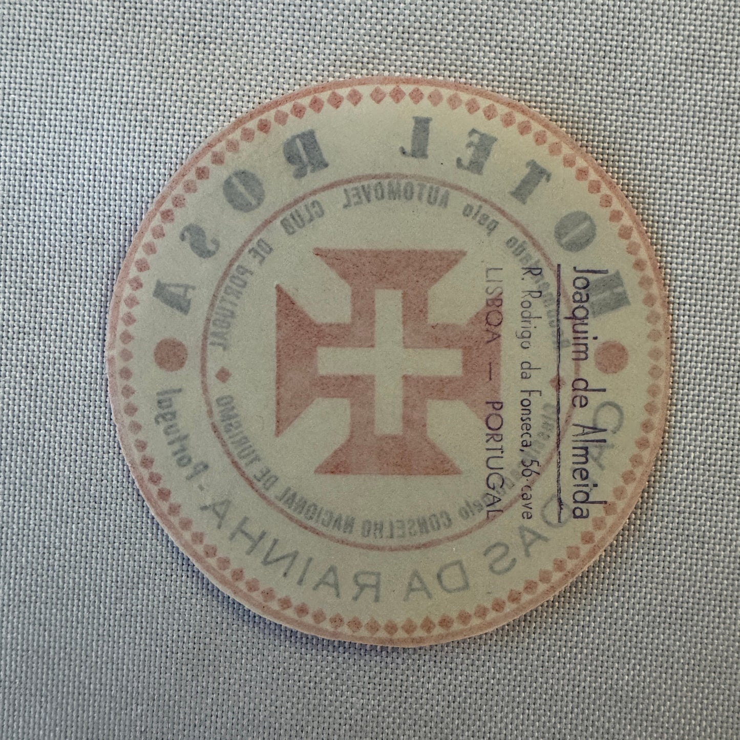 Vintage Hotel Travel Luggage Label Hotel Rosa Caldas Da Rainha Portugal