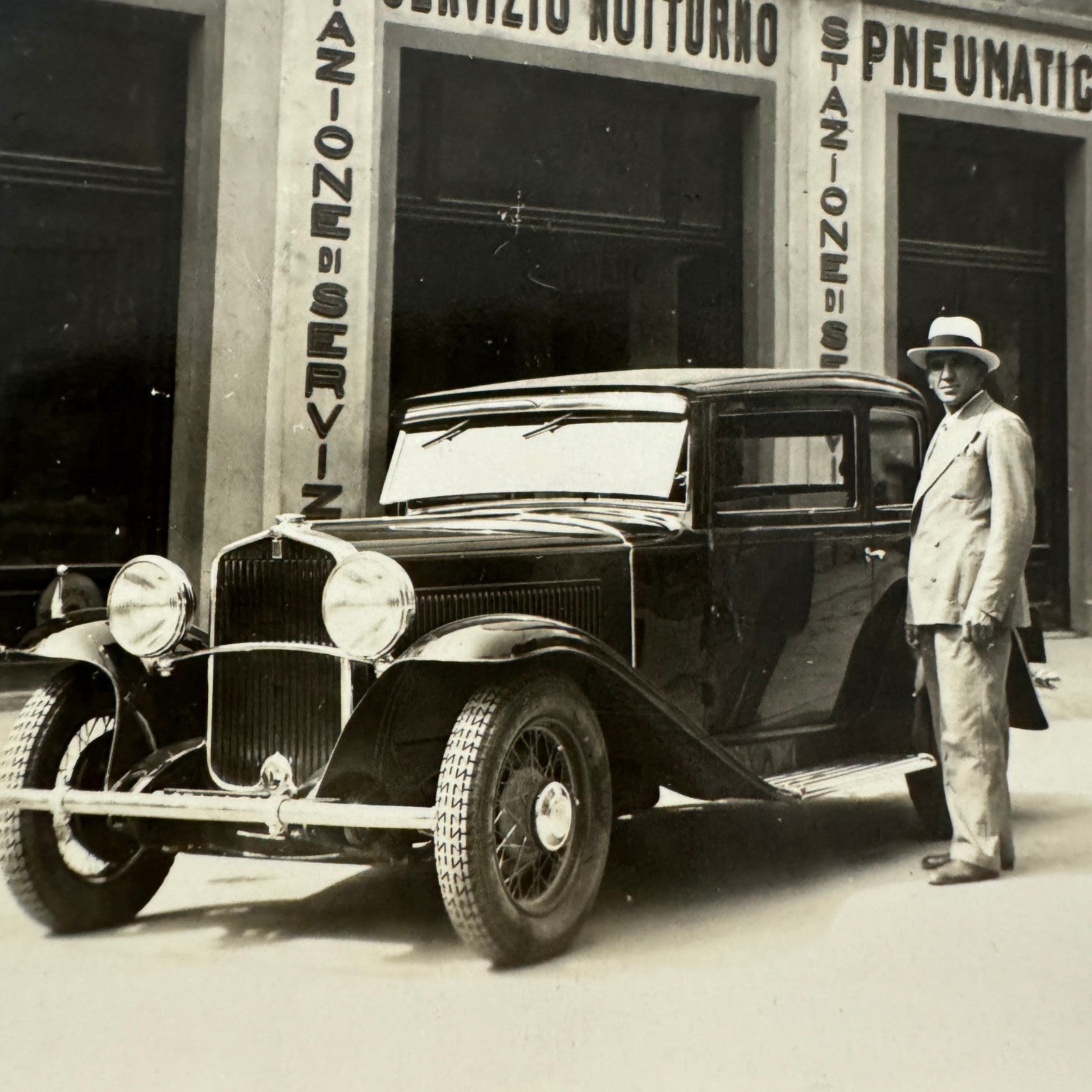 Vintage Postcard Real Photo Postcard RPPC Man with Automobile Car Service Garage
