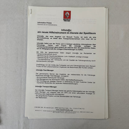 2004 Renault Commercial Truck Press Kit with Photo CD GERMAN