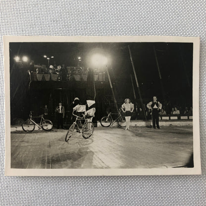 Circus Performer Bicycle Balancing Act Photo Photograph Vintage