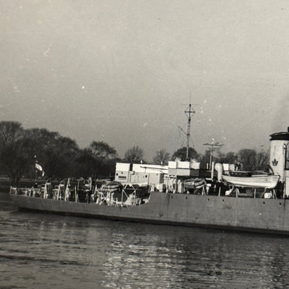 Vintage Royal Canadian Navy Military Ship HMCS Swansea Boat Visits Washington