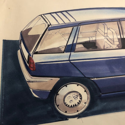 Styling Concept Automobile Illustration Art Drawing Sketch 1984 Luc LANDUYT Ford