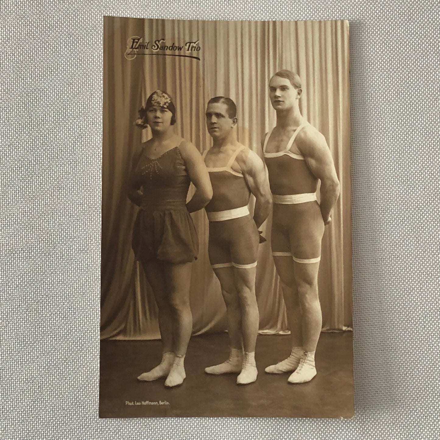 Circus Performer Real Photo Postcard Post Card RPPC Photograph Emil Sandow Trio