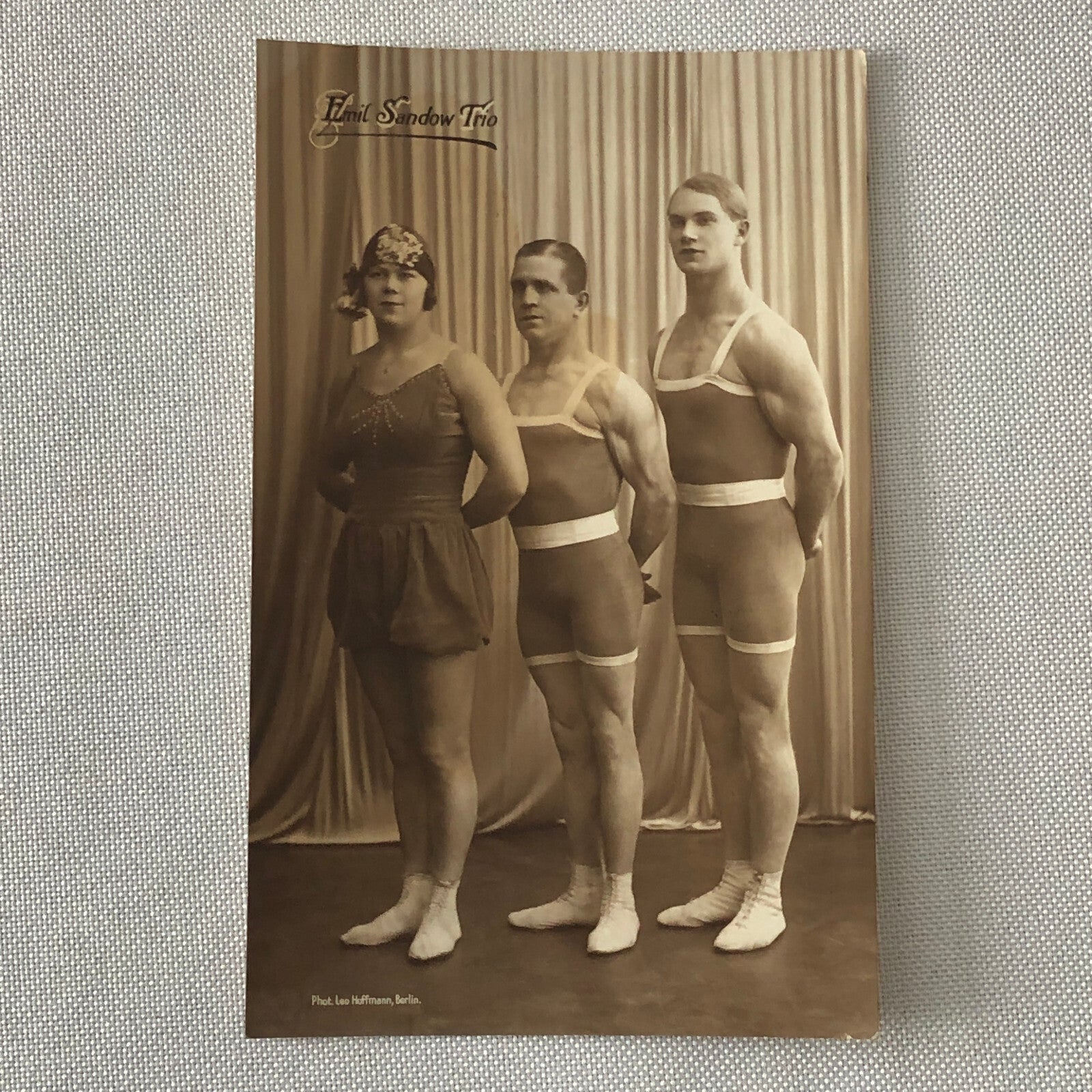Circus Performer Real Photo Postcard Post Card RPPC Photograph Emil Sandow Trio