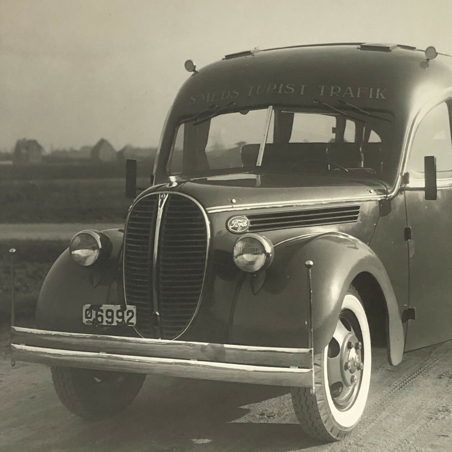 Antique Vintage Photograph of a Streamline Ford Bus Truck Lot of 2 - Denmark 