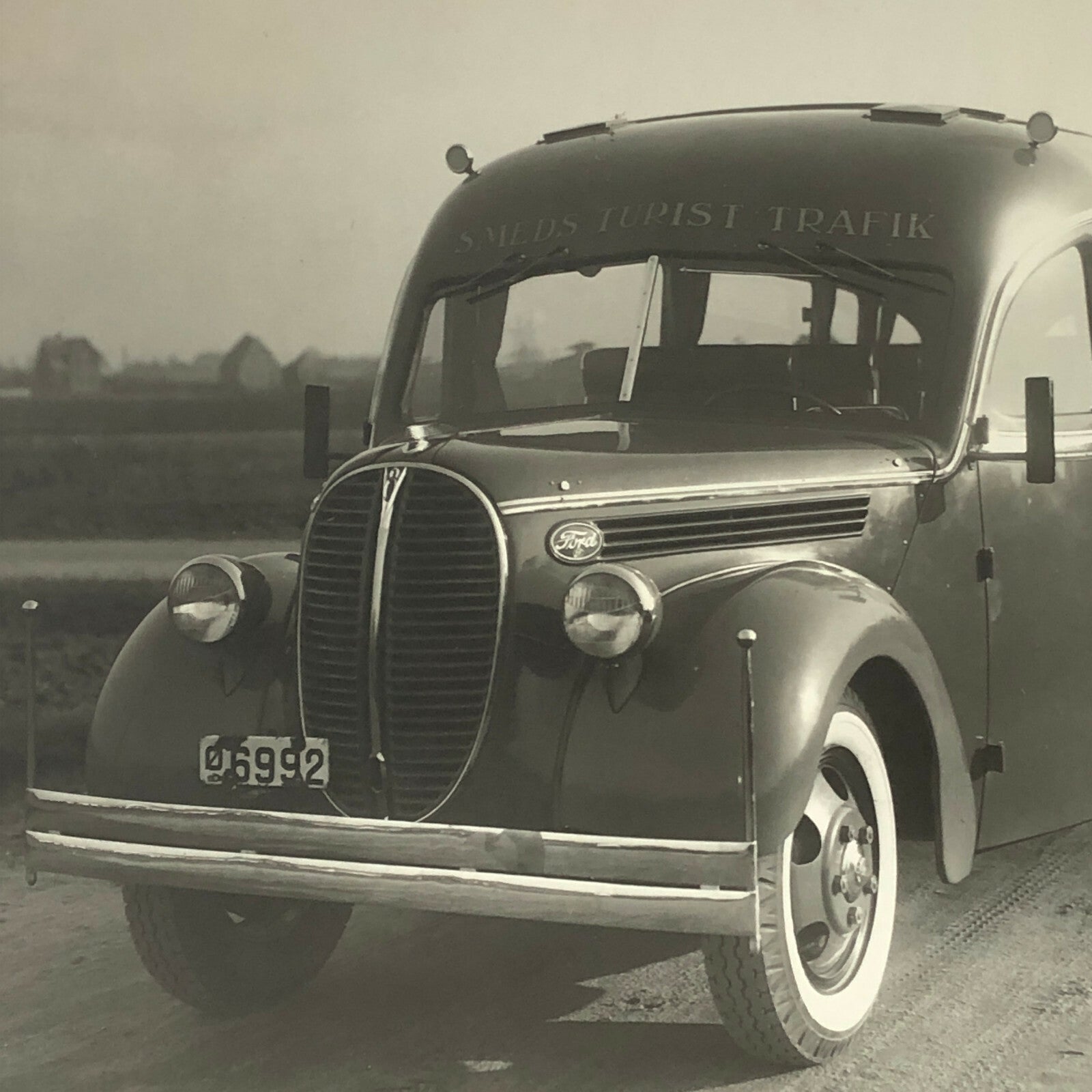 Antique Vintage Photograph of a Streamline Ford Bus Truck Lot of 2 - Denmark 
