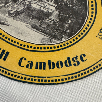 Vintage Travel Luggage Label Grand Hotel Phnom Penh Cambodia Cambodge Cambodian