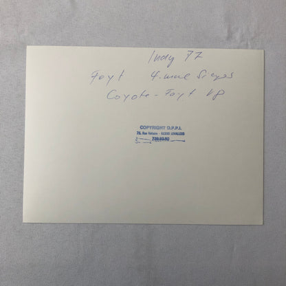 Vintage Indy Indianapolis Racing Photograph AJ Foyt 1977 DPPI Press A.J. Foyt
