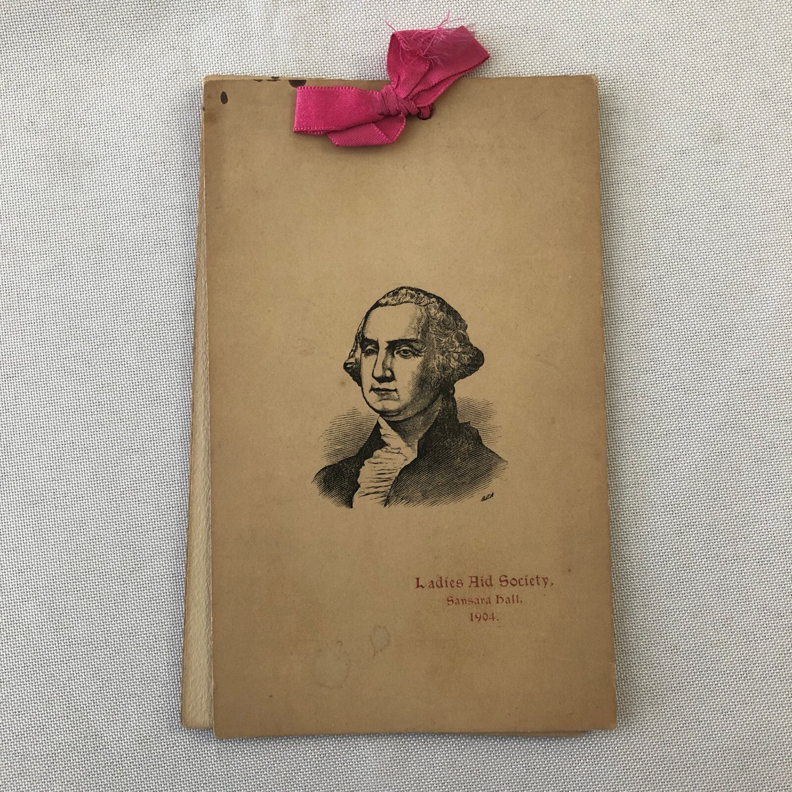 1904 Ladies Aid Society George Washington Banquet Event Menu Ephemera 