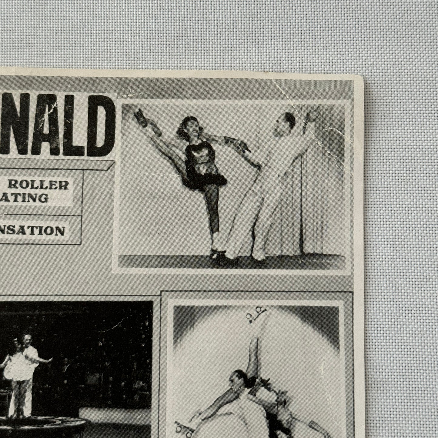 Vintage Rollerskating Roller Skate Act Donald Roller Skating Sensation Flyer