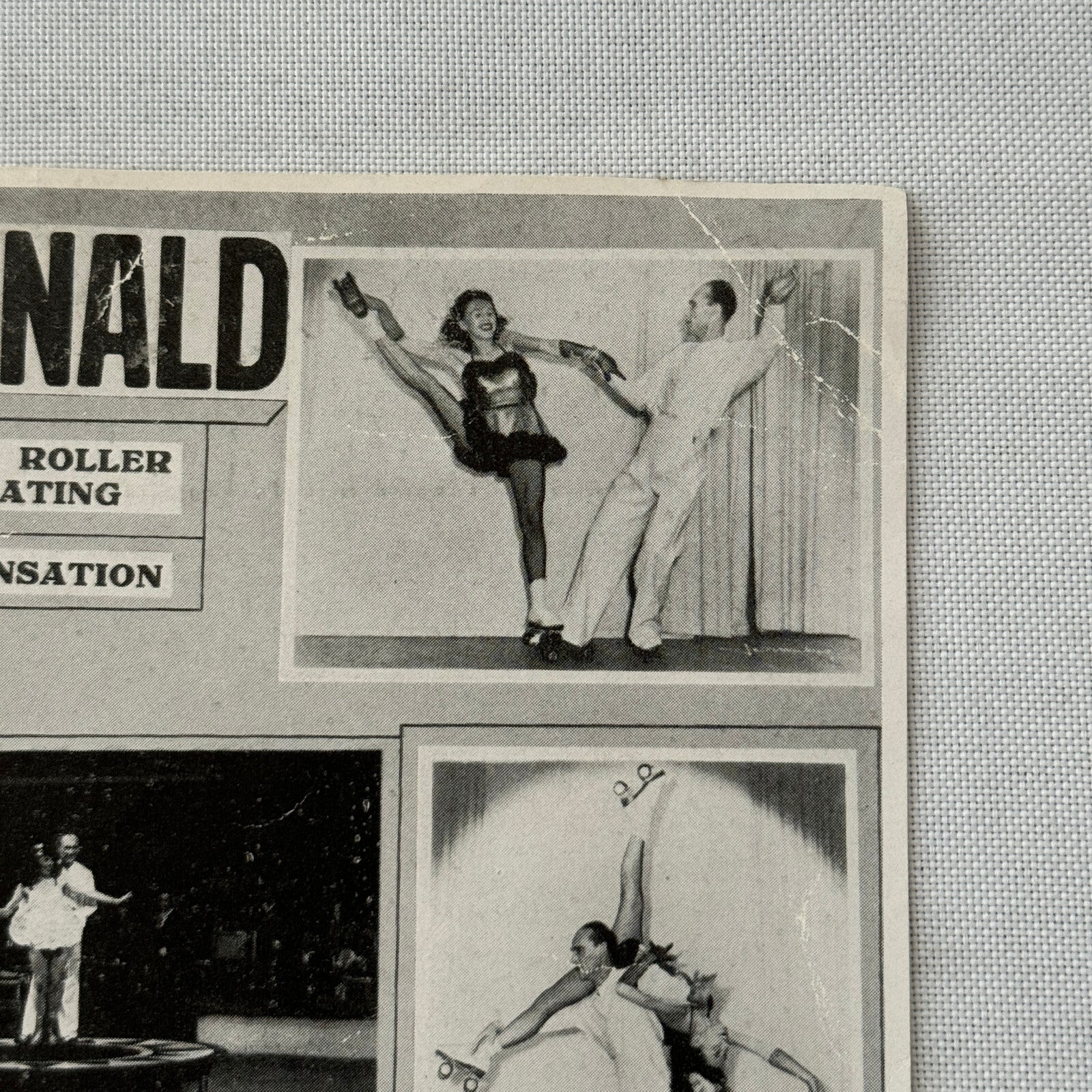 Vintage Rollerskating Roller Skate Act Donald Roller Skating Sensation Flyer