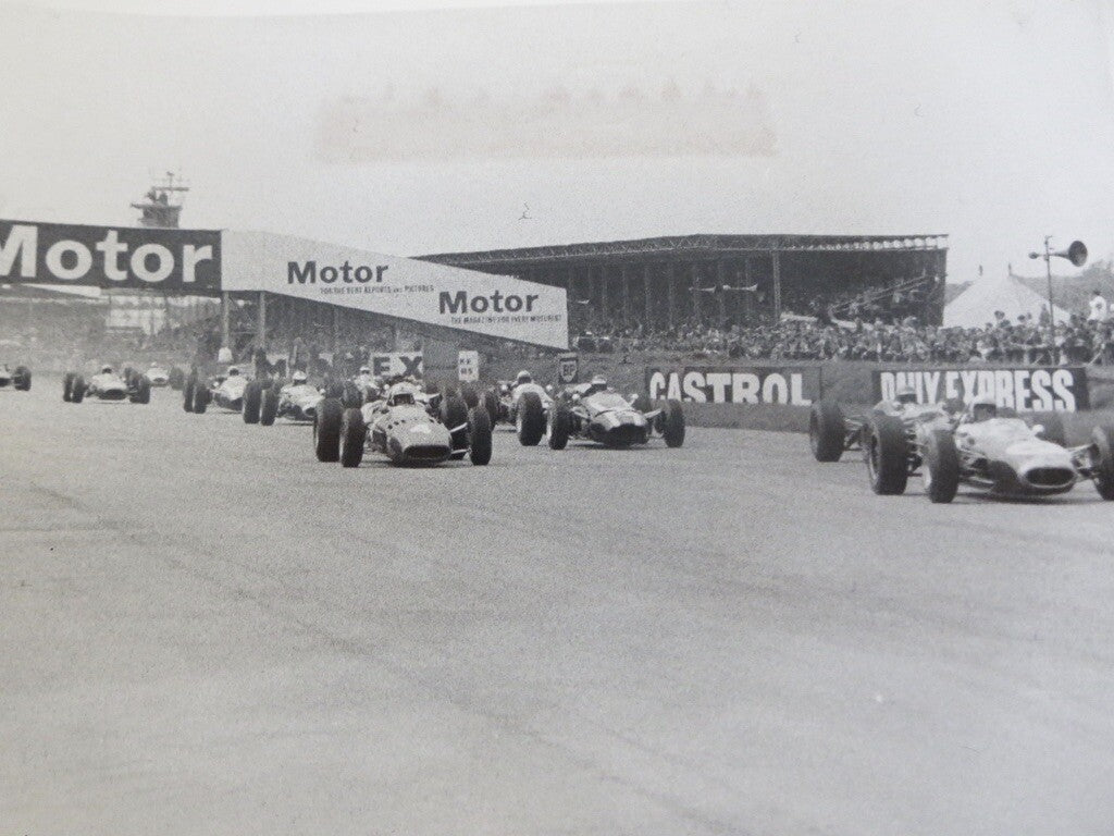 Vintage 1966 Racing Photograph Photo - Jack Brabham Leading Grand Prix Car