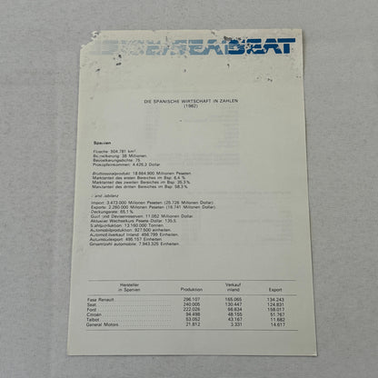 Seat Ronda Car Press Kit Brochure Photos 1983 1984 GERMAN Text European