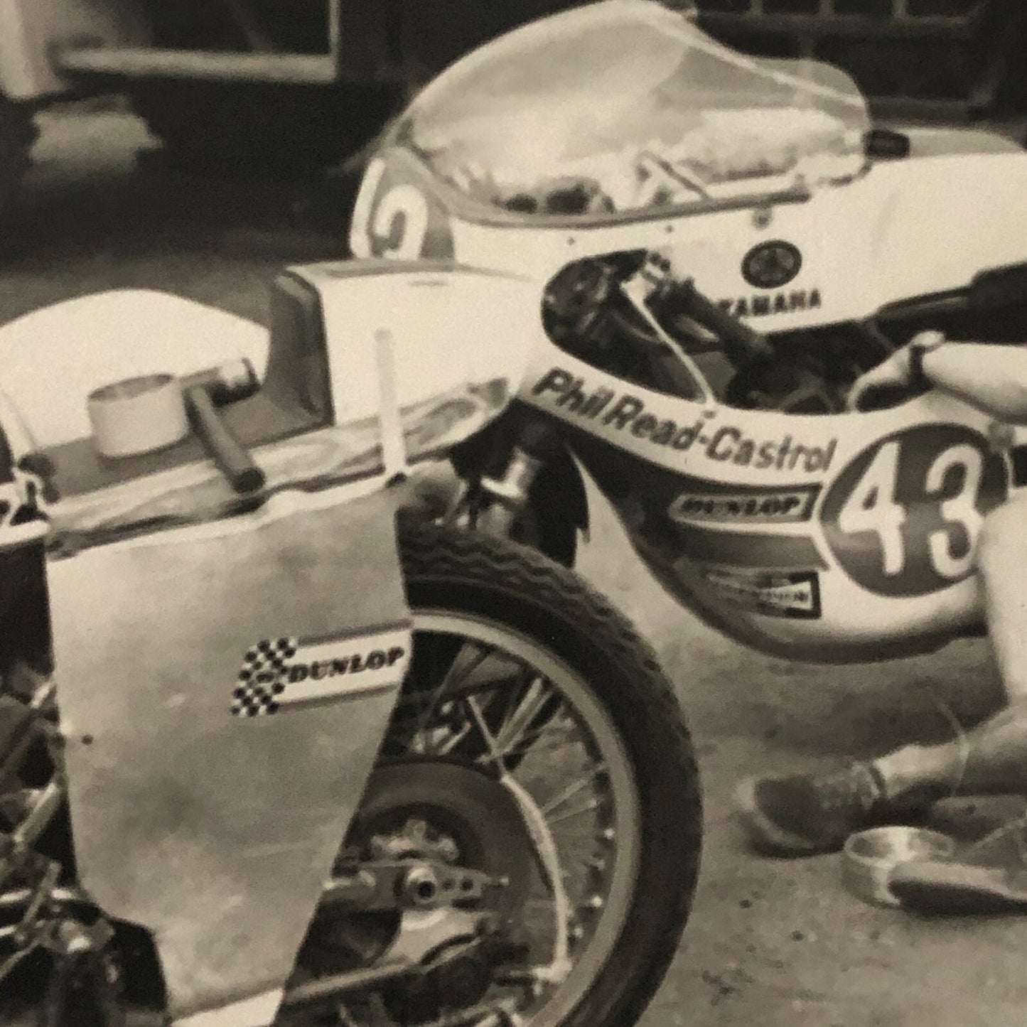 Vintage Motorcycle Racing Photo photograph Yamaha Bike Phil Read 1971