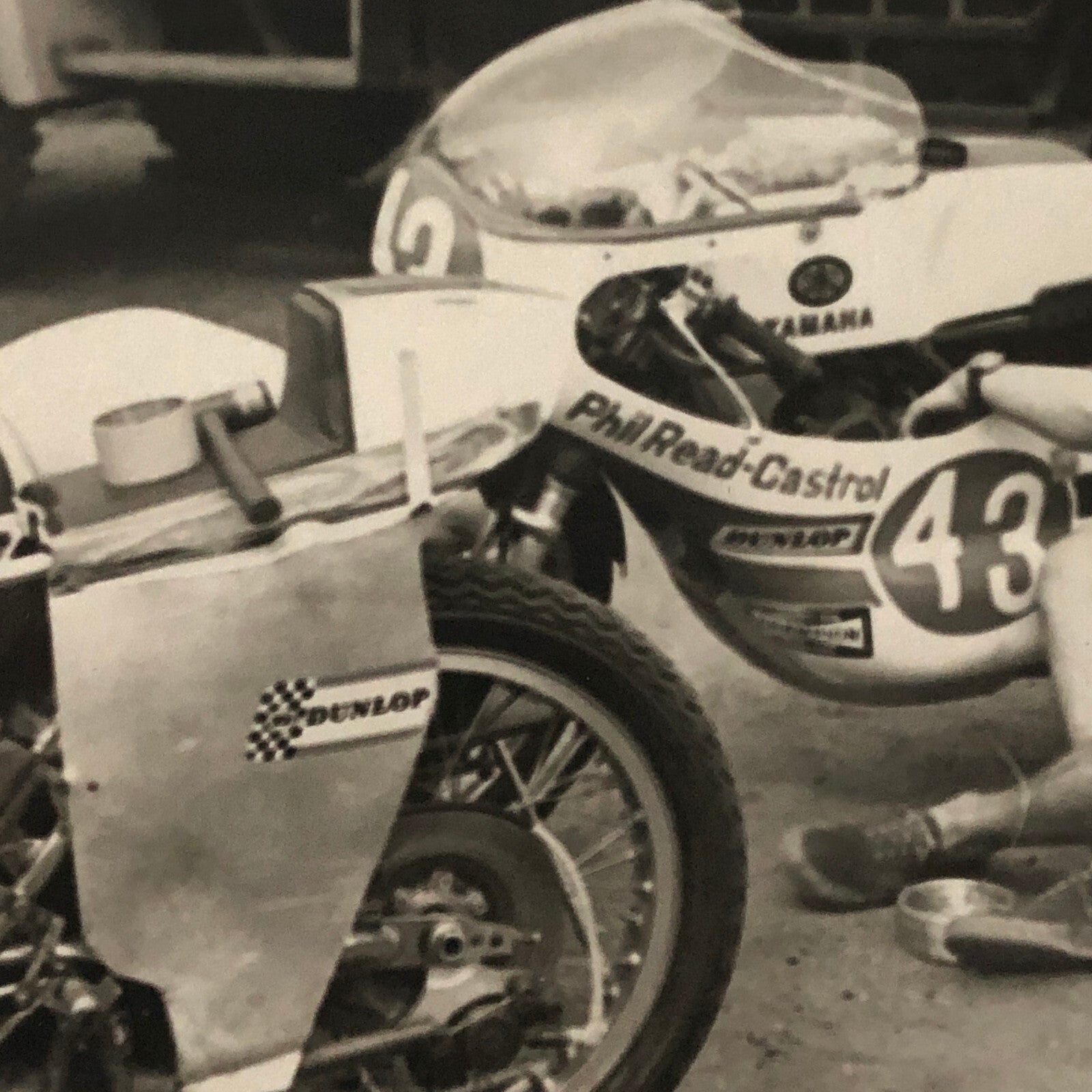 Vintage Motorcycle Racing Photo photograph Yamaha Bike Phil Read 1971