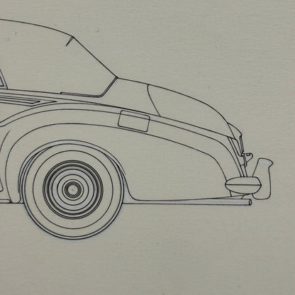 Rolls Royce Silver Cloud Convertible Car Illustration Art Drawing Hand Drawn