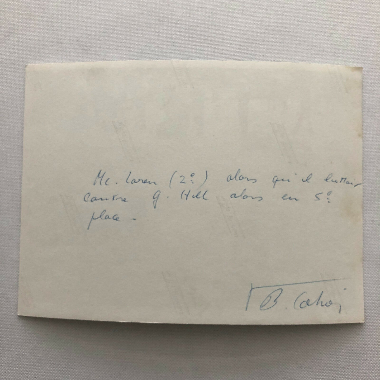 Vintage Grand Prix Racing Photo Photograph Bruce McLaren Graham Hill CAHIER