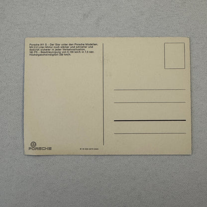 Vintage Porsche 911 S Advertising Postcard Post Card