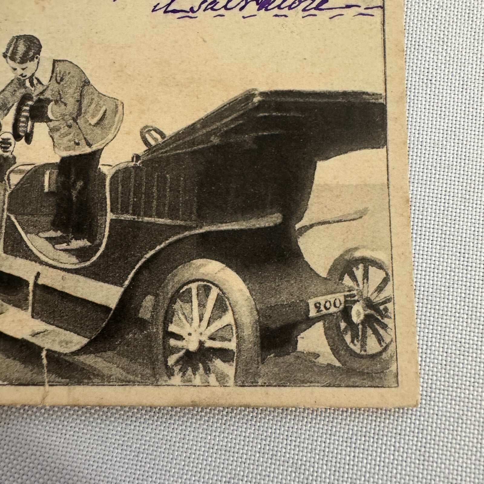 Fabbre & Gagliardi Vintage Car Advertising Postcard Alcyon Car Vintage Italian
