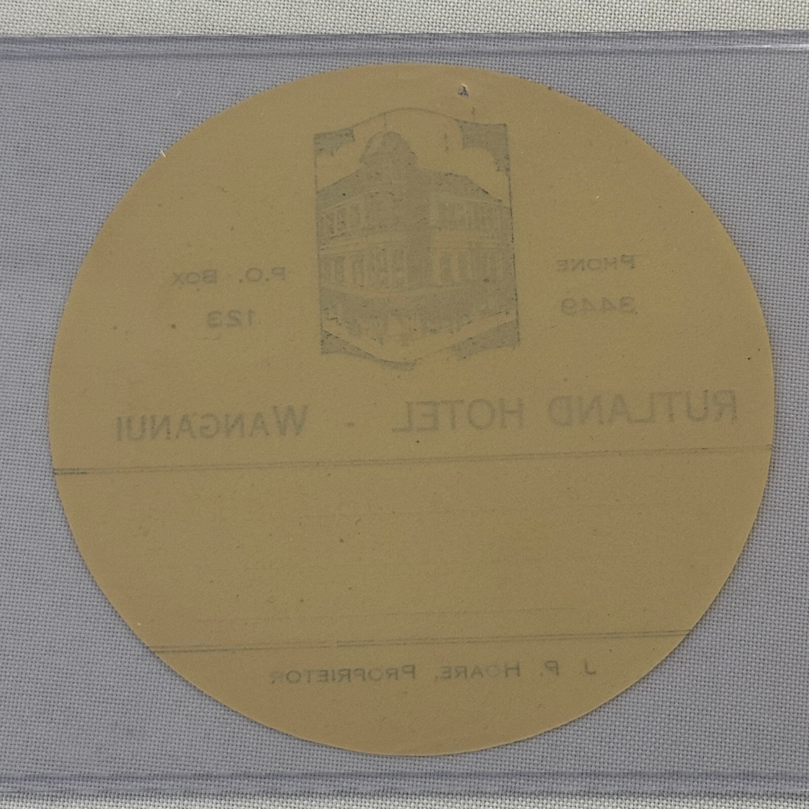 Vintage Hotel Travel Label Rutland Hotel Wanganui Whanganui New Zealand