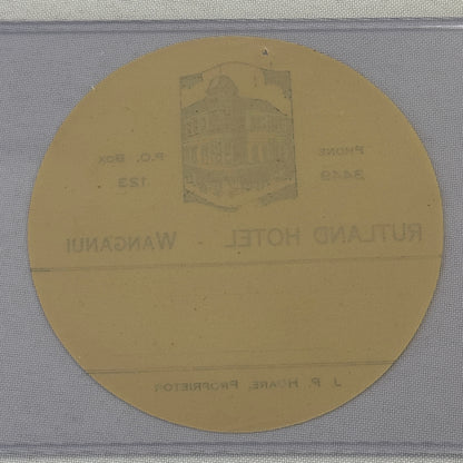 Vintage Hotel Travel Label Rutland Hotel Wanganui Whanganui New Zealand