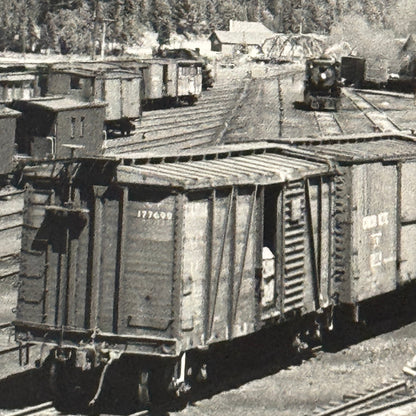 Vintage Train Railway Rail Photo Photograph CPR Yard Field British Columbia BC