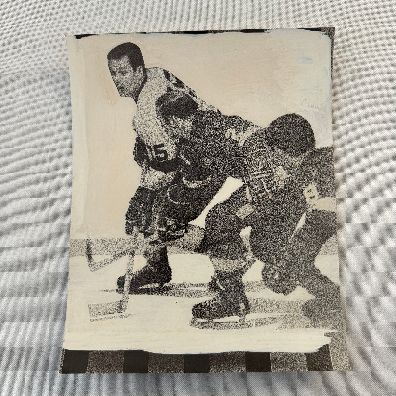 Hockey Player Photo Photograph Vintage Unidentified Detroit Red Wings Mockup