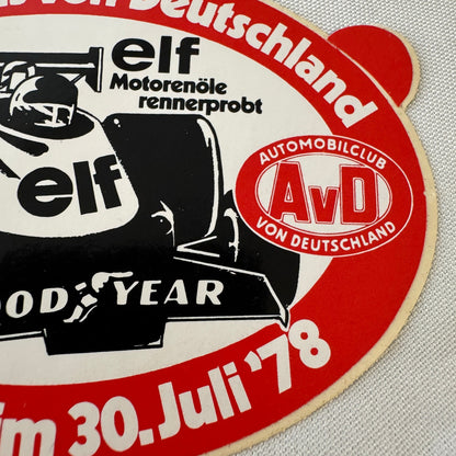 1978 Hockenheim German Grand Prix Racing Decal Sticker AVD