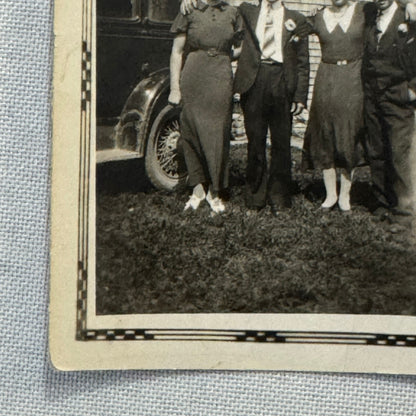 Vintage Photo Photograph Print Teenagers at Prom with Car Quebec Canada