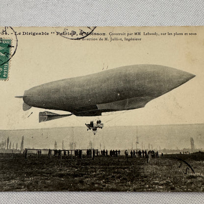 Vintage Military Airship Dirigible Zeppelin Patrie Postcard Post Card French