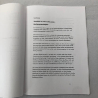 2003 Audi LeMans Concept Car Prototype Press Kit Brochure Photo CD R8 GERMAN