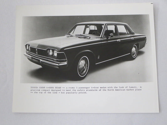 Vintage Toyota Crown Sedan Factory Press Photo Photograph Image 