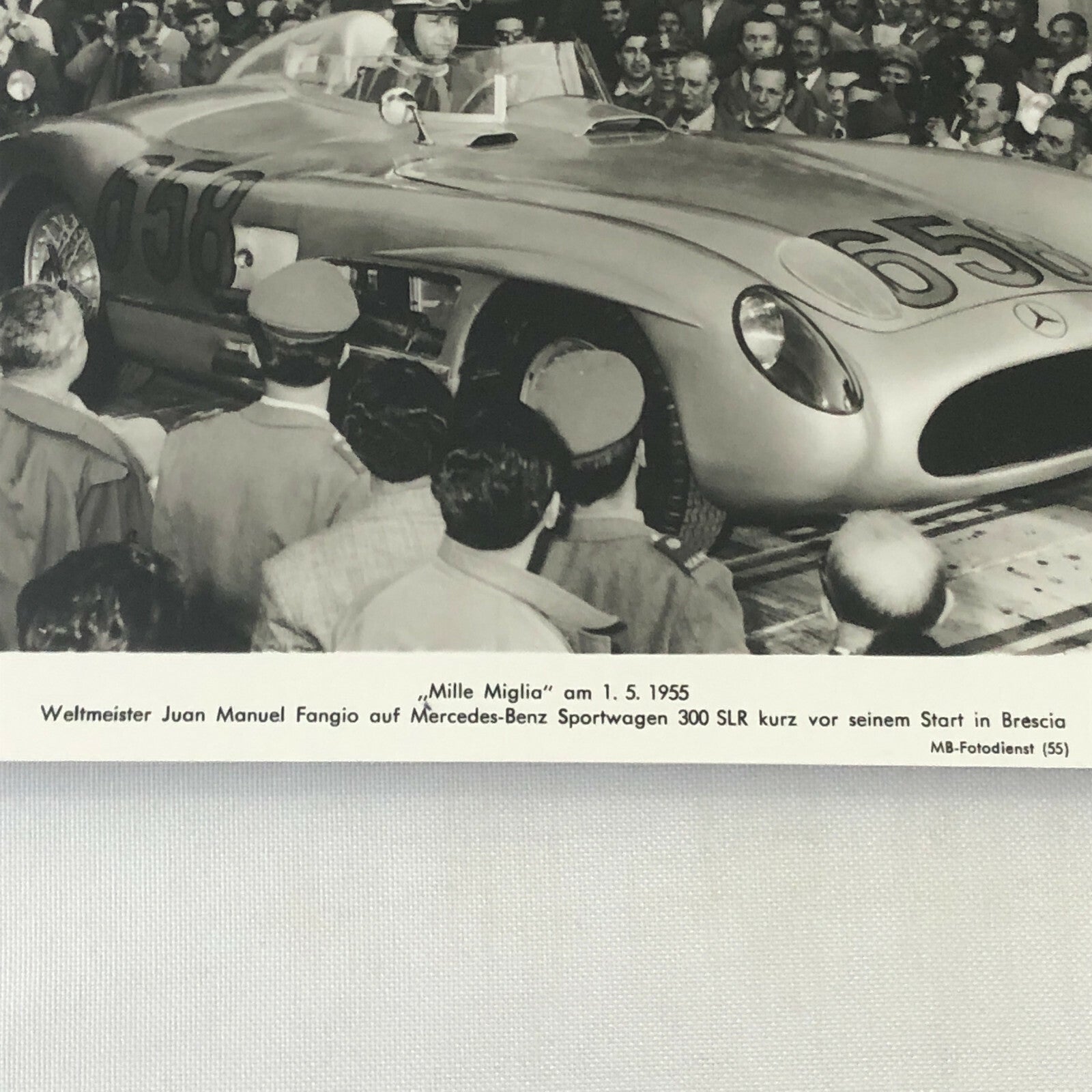 Juan Manuel Racing Driver in Mercedes Benz Car 1955 Mille Miglia Photo Print 