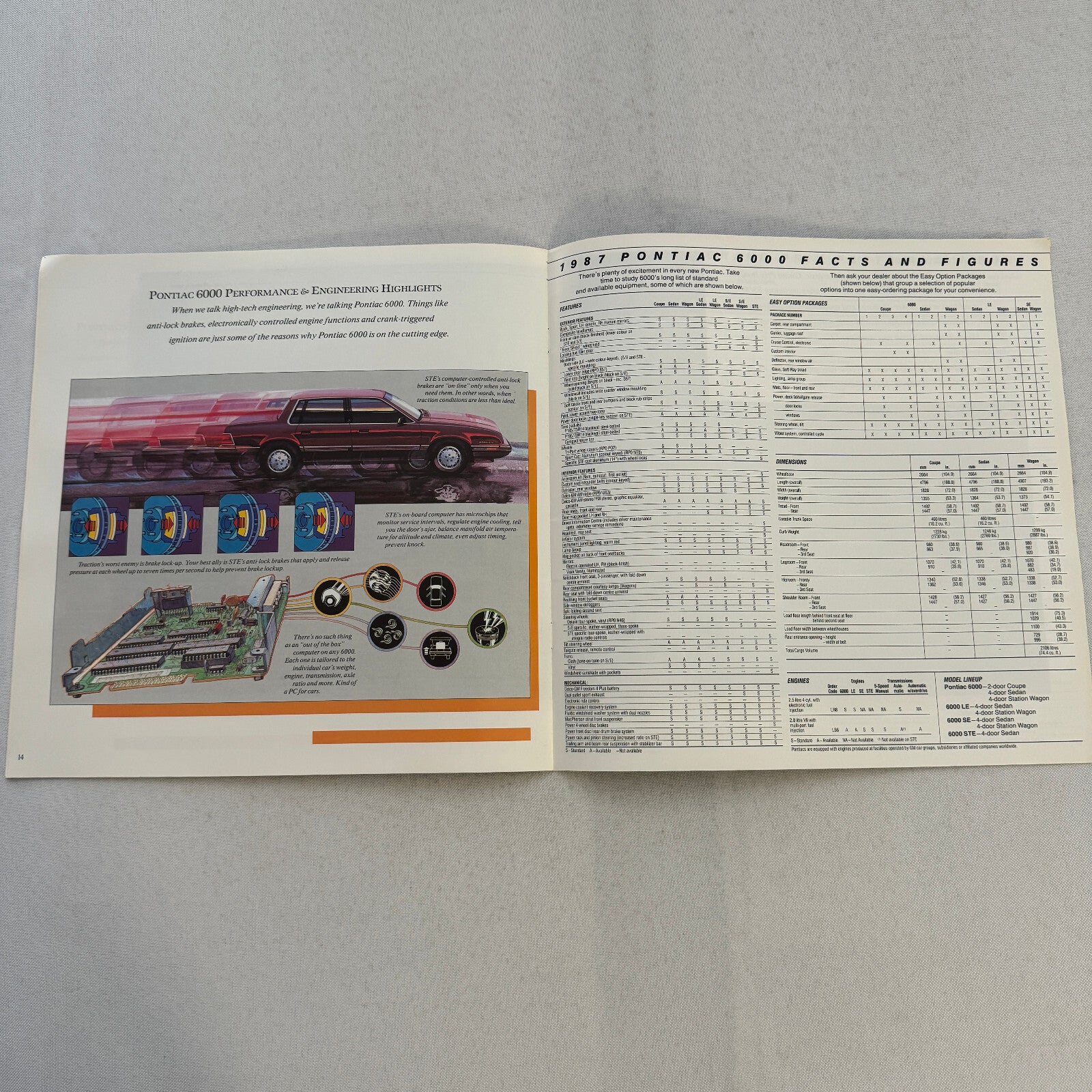 1987 Pontiac Car Sales Brochure Catalog Bonneville Grand Prix 6000 Safari Wagon