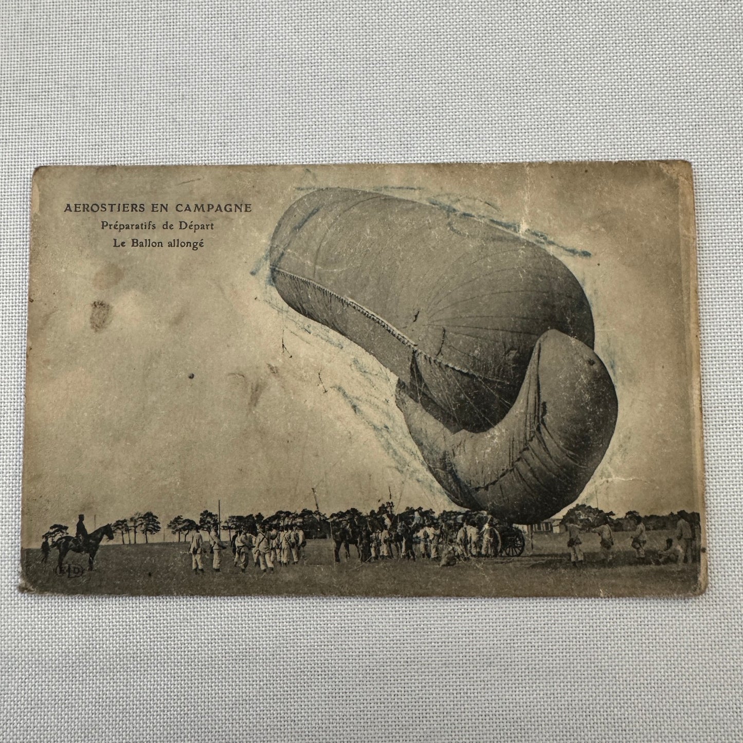 Vintage Zeppelin Airship Dirigible Postcard Post Card French
