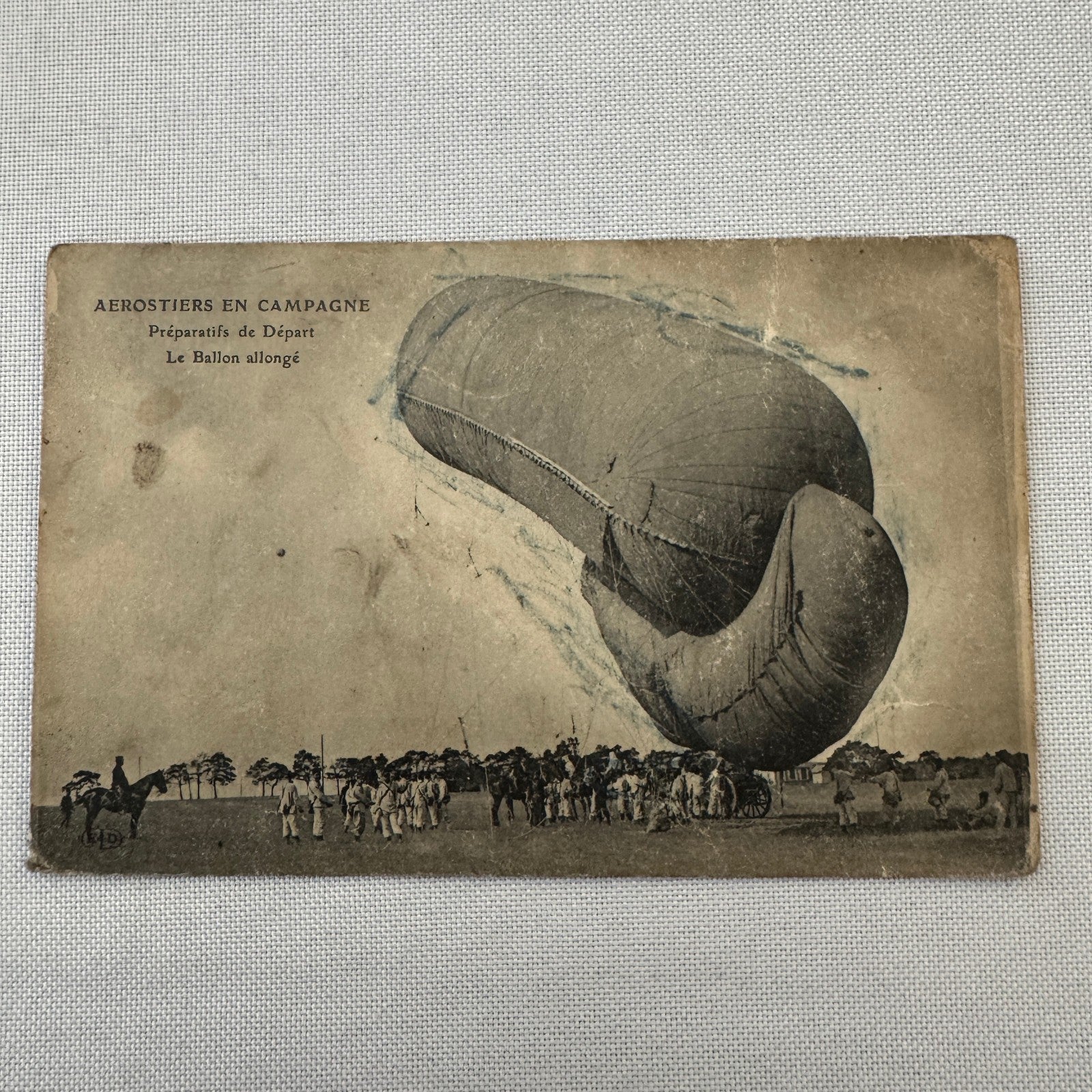 Vintage Zeppelin Airship Dirigible Postcard Post Card French