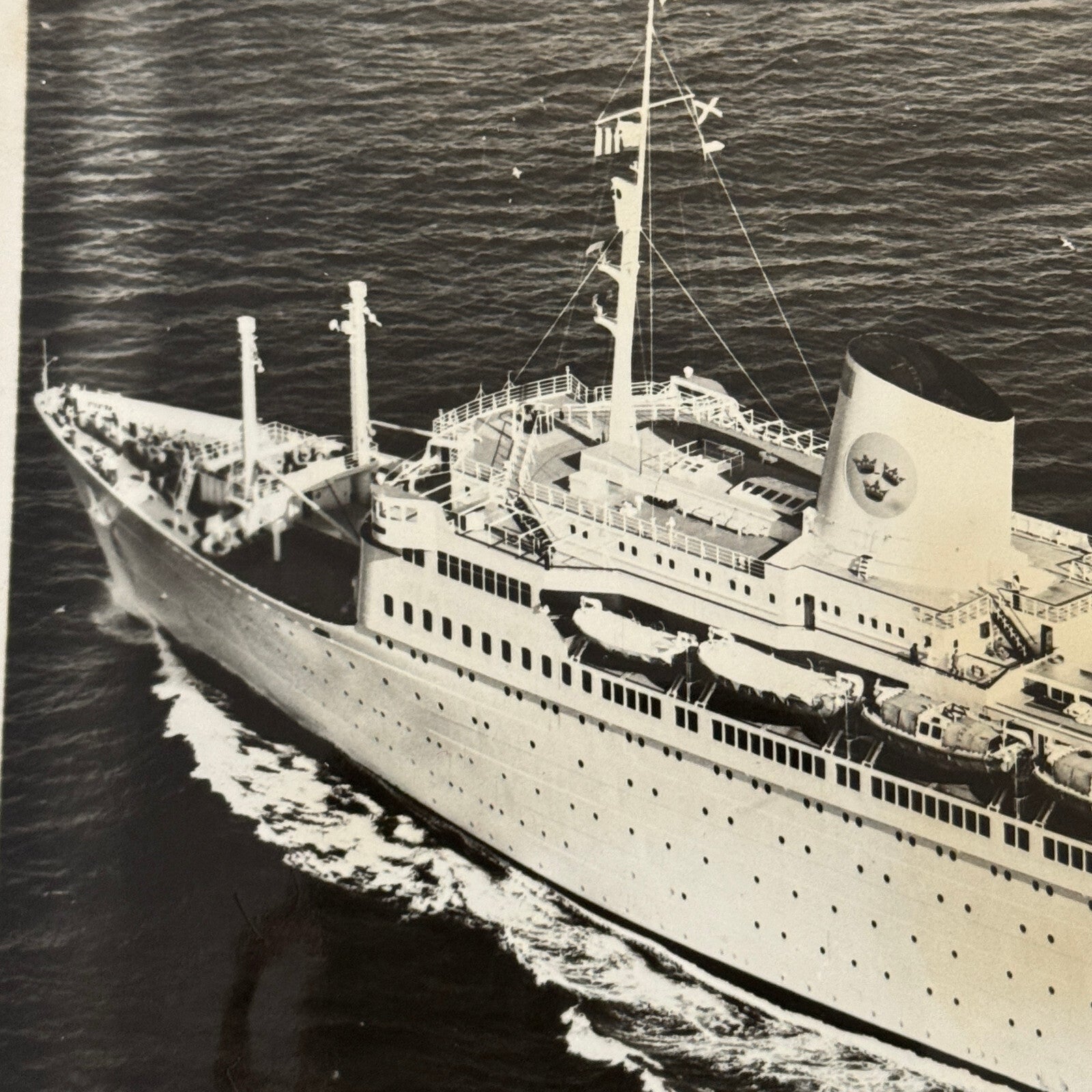 Vintage Ship Boat Photo Photograph Swedish Line MS Kungsholm 1961