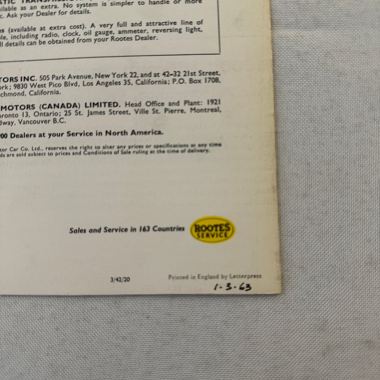 Hillman Minx De Luxe Sedan Car Sales Brochure Catalog Advertising Vintage