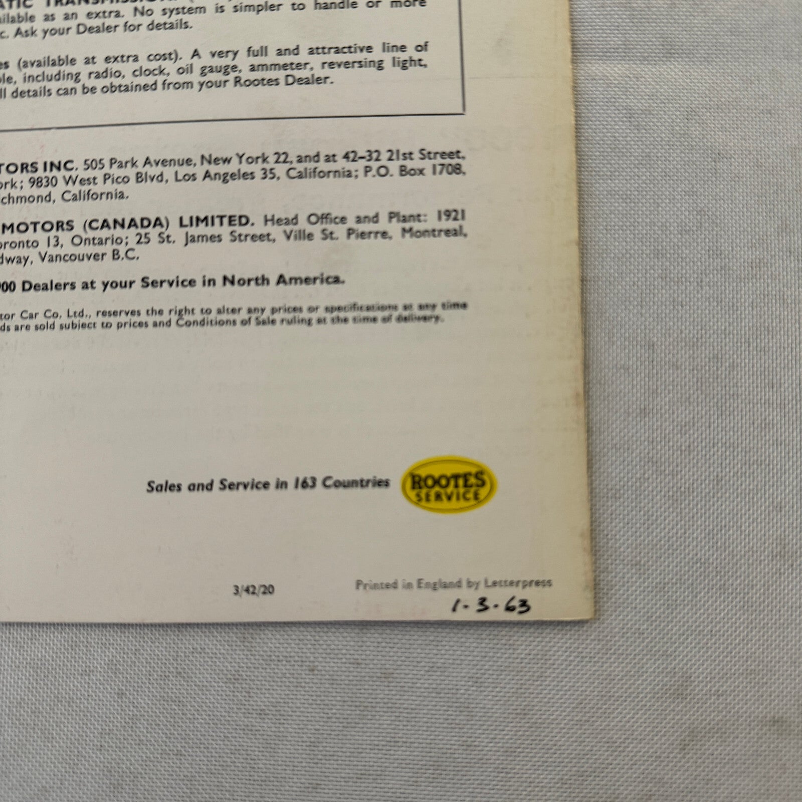 Hillman Minx De Luxe Sedan Car Sales Brochure Catalog Advertising Vintage