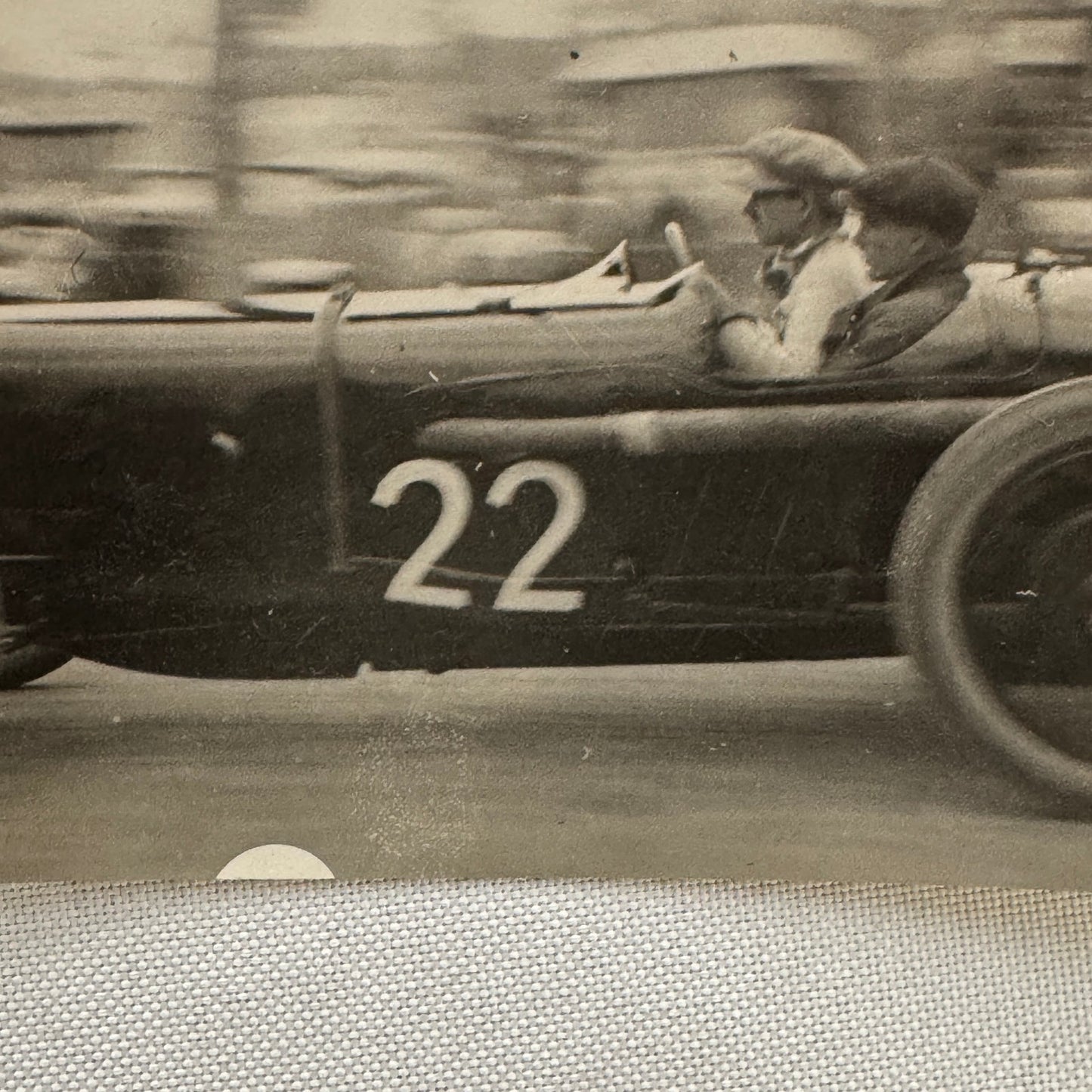 Vintage Racing Driver in Car Photo Photograph Antique Amazing Image