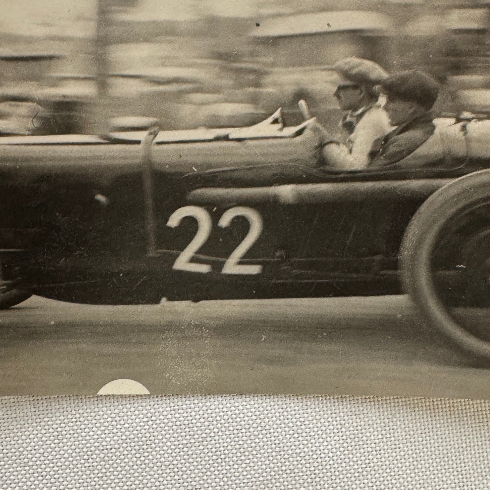 Vintage Racing Driver in Car Photo Photograph Antique Amazing Image