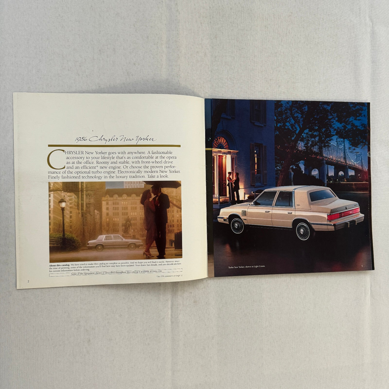 1986 Chrysler New Yorker Car Sales Brochure Catalog Advertising