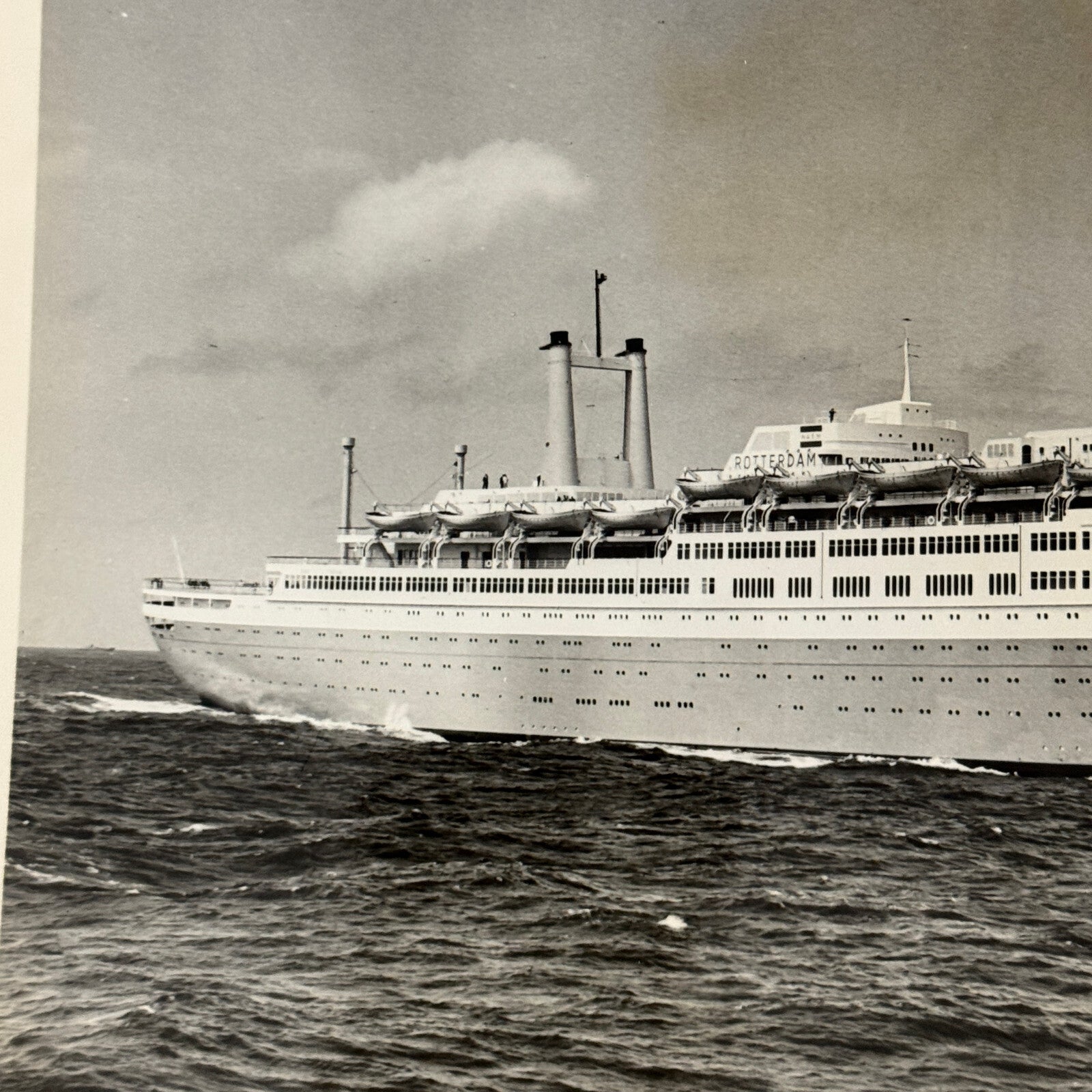 Vintage Ship Boat Photo Photograph Print SS Rotterdam Holland America Line