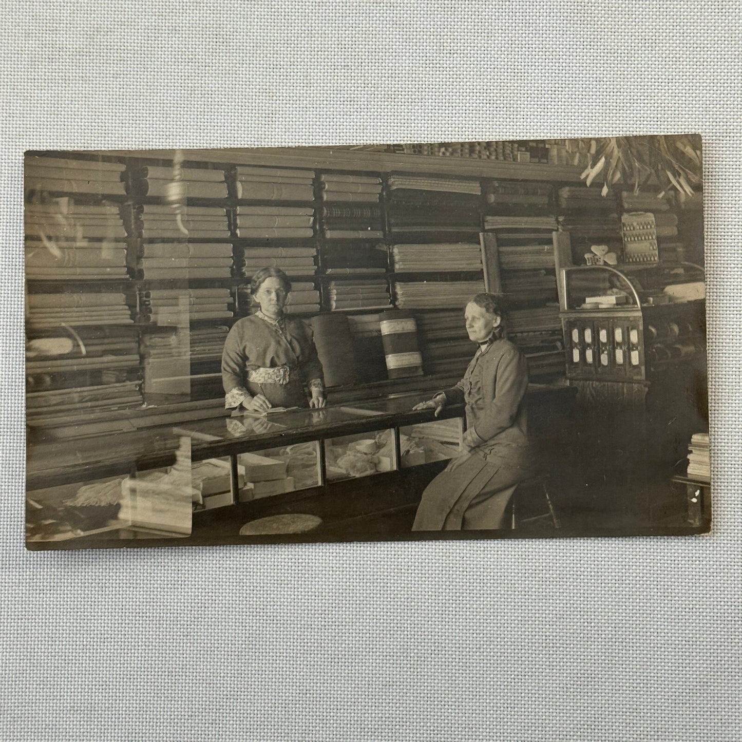Vintage Photo Photograph Women in Fabric Store Business Occupational