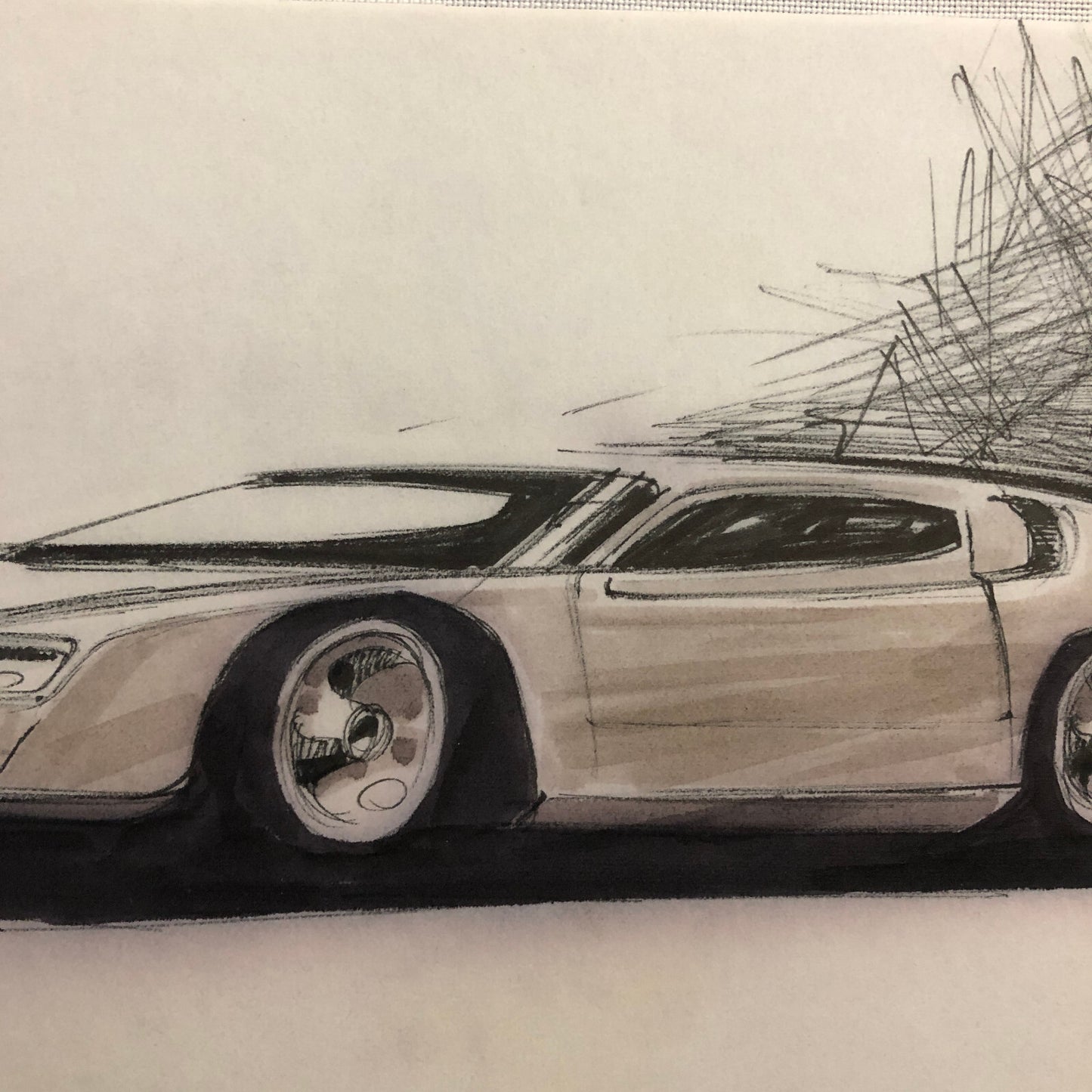 Styling Concept Automobile Illustration Art Drawing Sketch Vintage 1967 NOTTRODT