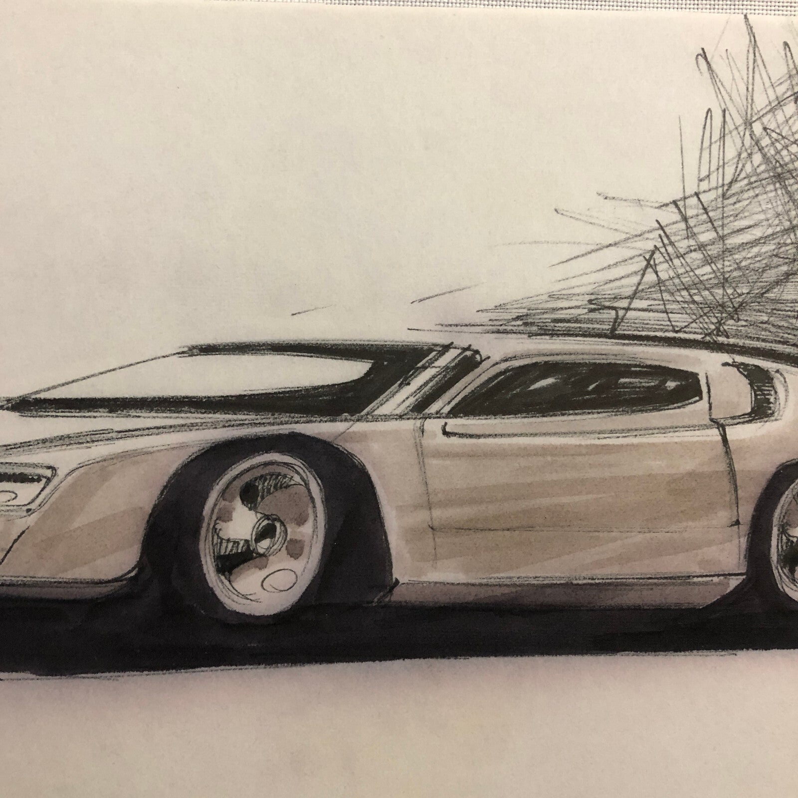 Styling Concept Automobile Illustration Art Drawing Sketch Vintage 1967 NOTTRODT