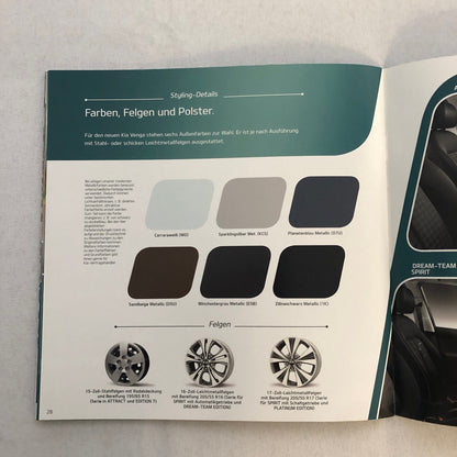 Kia Venga Car Sales Brochure Catalog with Price List GERMAN Market