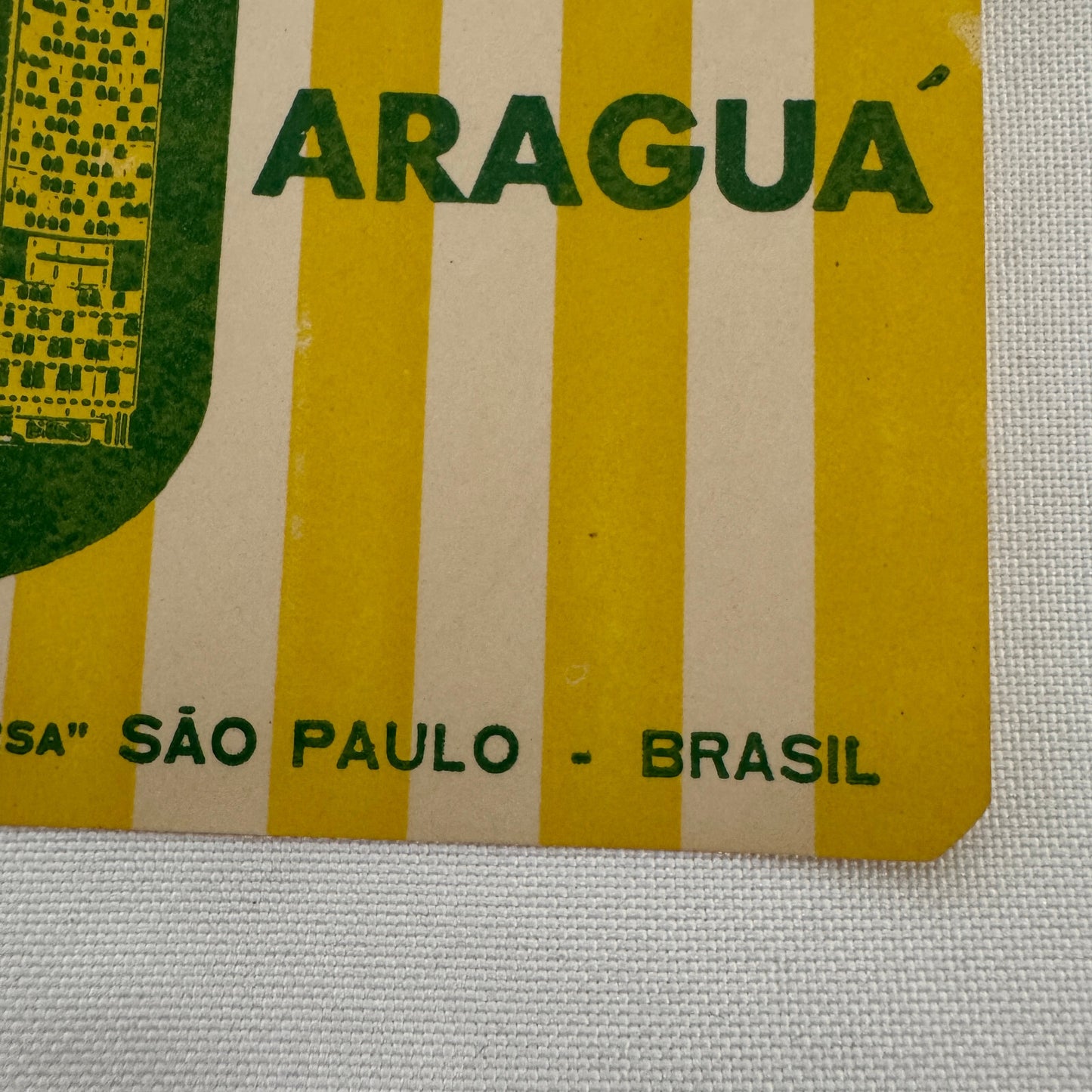 Vintage Travel Luggage Label Hotel Aragua Sao Paulo Brasil Brazil Brazilian