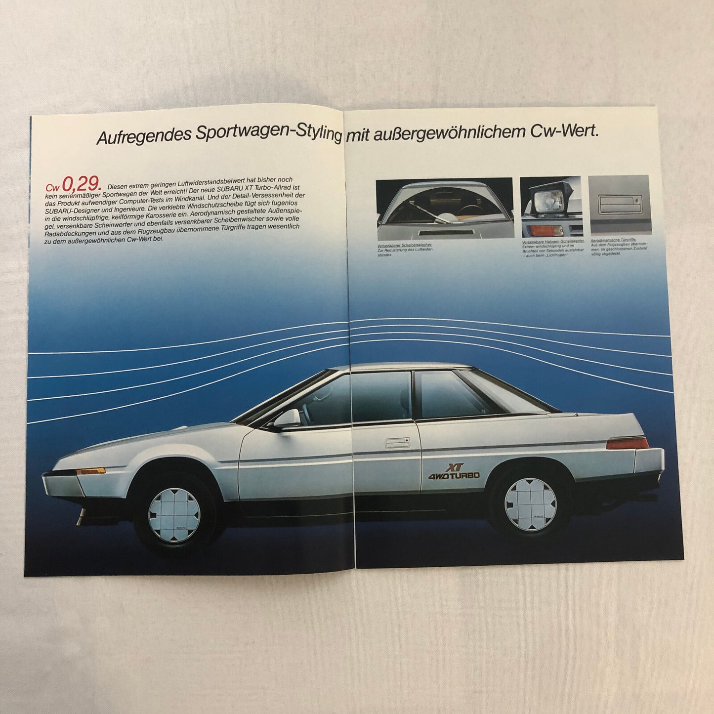 Subaru XT Turbo Car Sales Brochure Catalog Advertising German Text